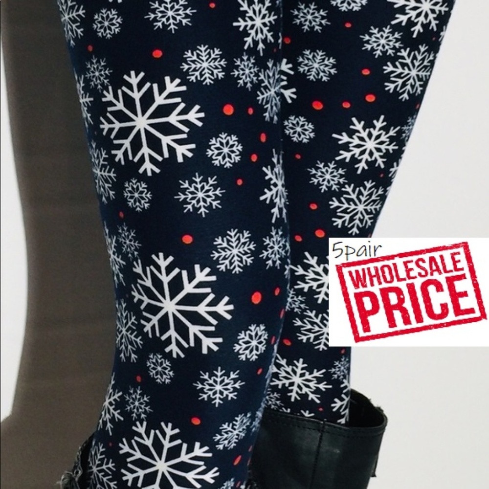 NEW Women's Lot of 5 Snowflake Winter Leggings